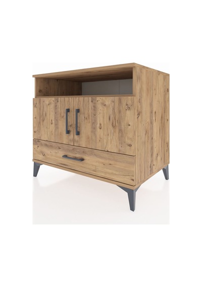 Kronos Şifonyer 3 Raflı Tek Çekmeceli 2 Kapaklı 88x59x80 Çam-çam Çam
