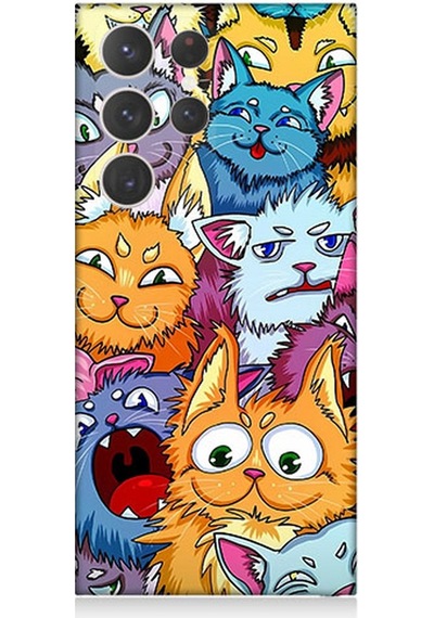 Samsung Galaxy S23 Ultra Uyumlu Silikon Kılıf Sevimli Kedi Ve Köpekler
