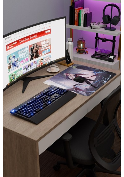 Rosaria Genshin Impact Anime Oyuncu V2 - 48x40 Xl Gaming Mouse Pad Fare Altlığı