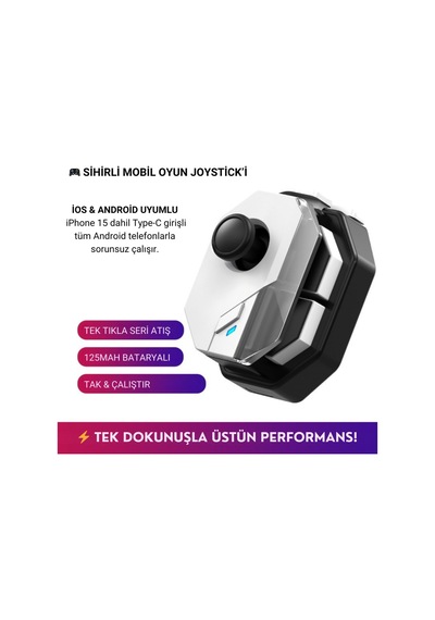 Polham Profesyonel Mobil Oyun Joystick Apple Uyumlu iOS & Android , Oyun Kontrol Cihazı, Tak-çalıştır