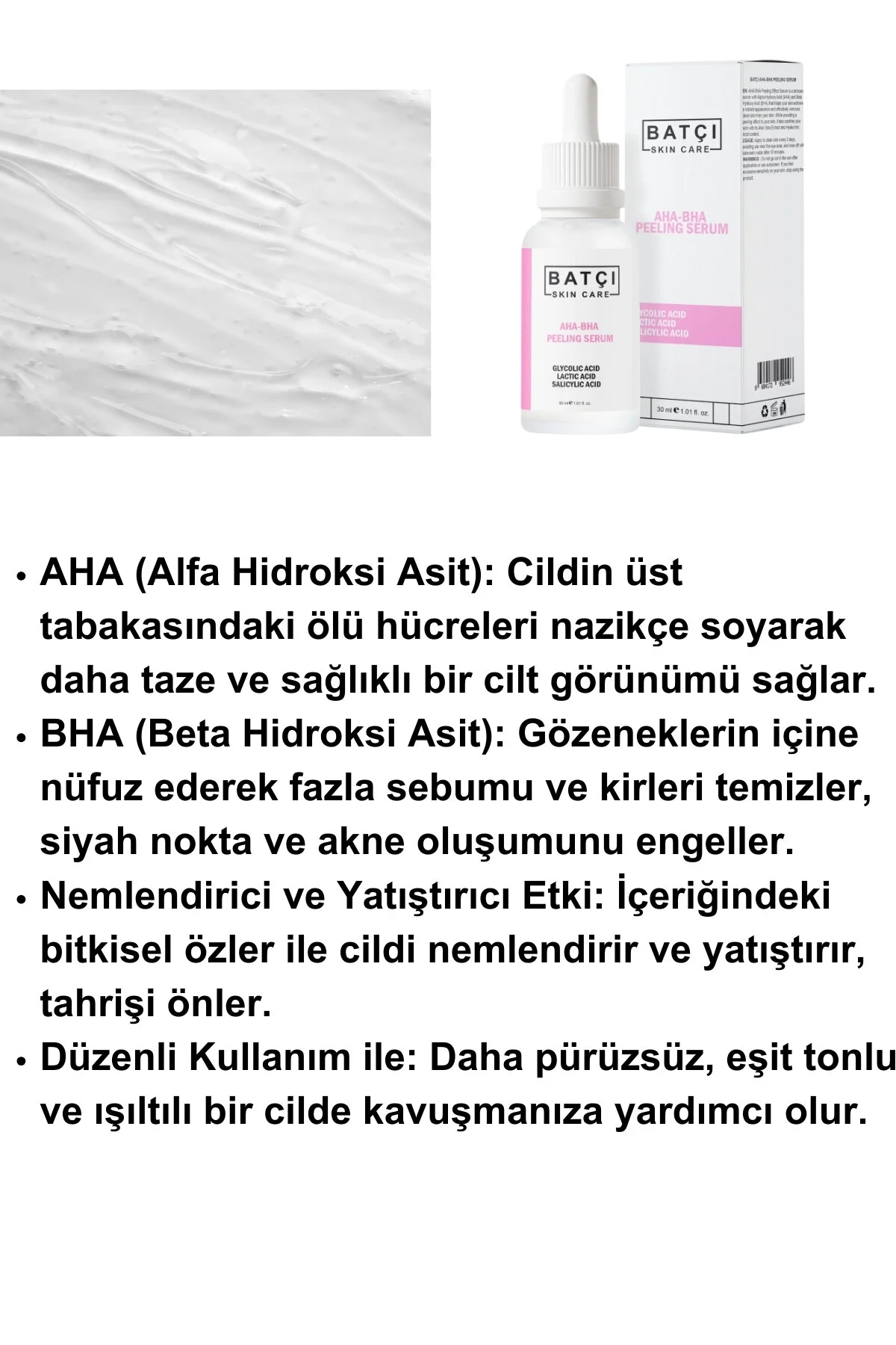 Derinlemesine Temizleyici Aha Bha Peeling Serumu - 30ml Pürüzsüz Ve Canlı Cilt
