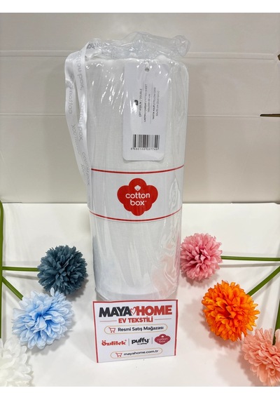 Cotton Box Deluxe Beyaz Tensel Çift Kişilik Lastikli Çarşaf Seti 160x200+30 Çok Renkli