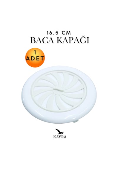 Baca Kapağı Ayarlı Dönerli Havalandırma Kombi Soba Havalık 16.5 Cm - Plastik Menfez Baca Başlığı Havalandırma Baca Kapağı Baca Sinekliği Isı İzolasyon Kapağı