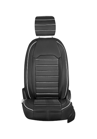 Renault Captur Uyumlu Lüx Deri Oto Koltuk Kılıfı Ön Arka Takım Giydirme Model Siyah Beyaz Frstrt