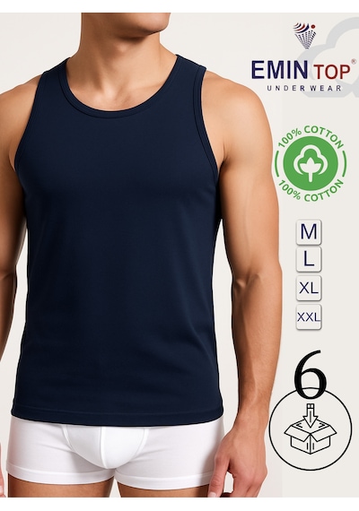 Mercan 6'lı Erkek Lacivert Penye Atleet