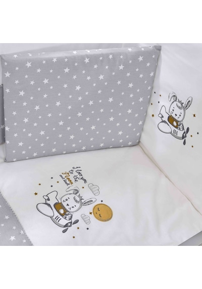 Meltem Kids Kral Sallanır Ahşap Anne Yanı Beşik 60 x 120 CM Gri - Moon Gri