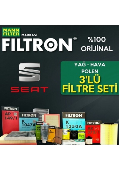 Seat Ibiza 1.4 Filtron Filtre Bakım Seti 2009-2014 (495585096)