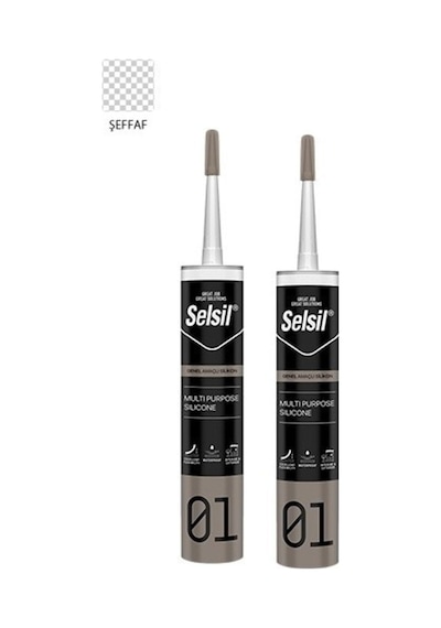 Selsil Genel Amaçlı Silikon - 280gr Şeffaf 2 Adet