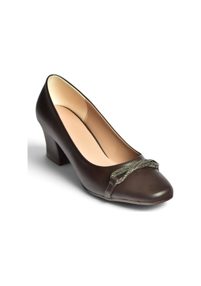 Fox Shoes Z820851009 Kahverengi Kalın Topuklu Kadın Ayakkabı
