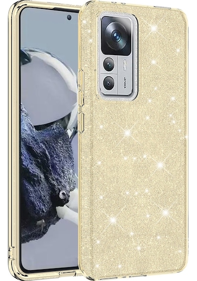 More TR Xiaomi Mi 12T Kılıf Zore Shining Silikon - Gold