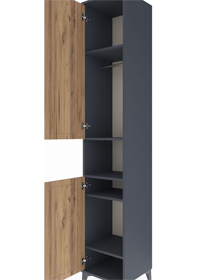 Hyperion Dolap 5 Raflı 2 Kapaklı Tek Askılı 44x44x243 Antrasi... Antrasit
