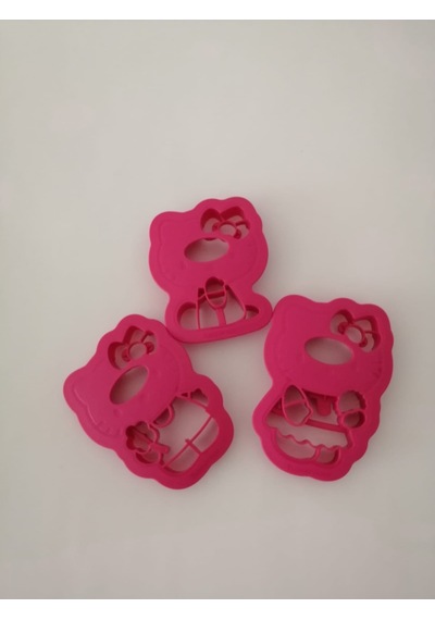 Tupperware Hello Kitty Kurabiye Kalıbı 3 Lü Çok Renkli
