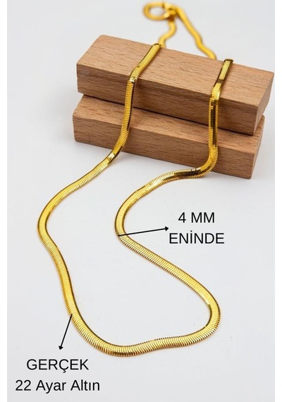 Latif Kuyumculuk 22 Ayar Altın 4 Mm Balık Sırtı Zincir 55 Cm Lkznc1100