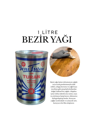 Sentetik Bezir Yağı Ahşap Kum Cam 1l Keten Yağı Ahşap Koruma Mobilya Parlatma Yağlı Boya İnceltme Kahverengi