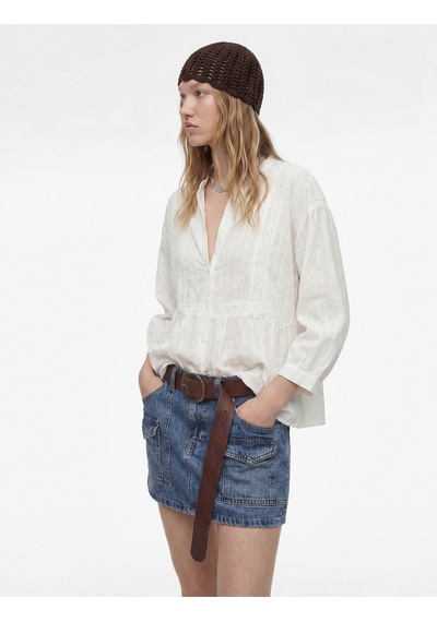 Koton Kargo Cepli Mini Denim Şort Etek Orta İndigo 6sal70031md