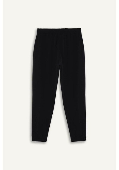Defacto Slim Fit Dar Kesim Fermuar Cepli Siyah Erkek Eşofman Altı F1288ax/bk81 Siyah