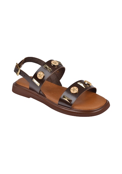 Beety Hakiki Deri Comfort Kadın Sandalet Bee-352 Kahve