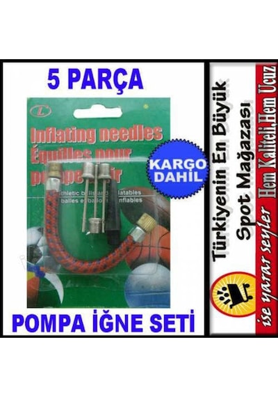 5 Parça Bisiklet Lastiği Şişirme Pompa Hortumu Top İğnesi Ucu Set