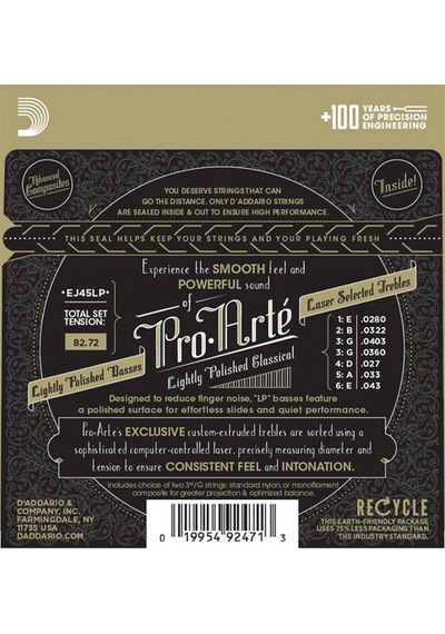 D'addario Ej45Lp Pro-Arté Lightly Polished Composite. Normal Tens