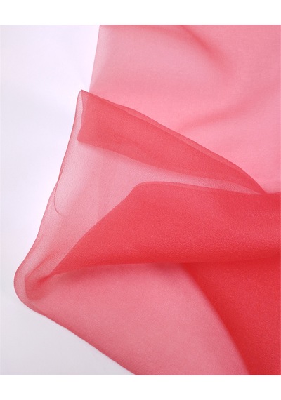 Kırmızı Kumlu Dokulu Hafif Parlak Organze Tül Kumaş Elbiselik & Bluzluk 150x220cm-12844