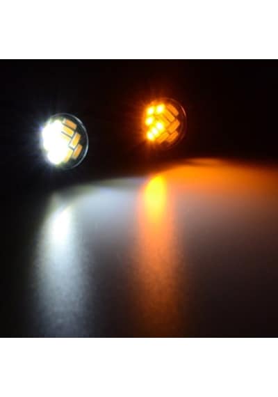 Çift Renk Ayna Altı Led Kartal Göz Led Gündüz Ledi Turuncu Beyaz