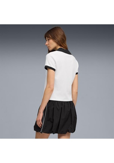 Puma Wardrobe Essentials Kadın Beyaz Polo Yaka Tişort