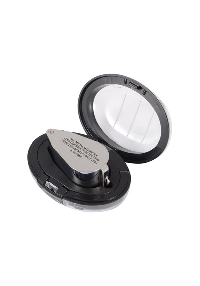 Delixike Kuyumcu Büyüteç 40x Metal Katlanır, Led Ve Uv Işıklı - Elmaslar, Madeni Paralar, Damgalar İçin Döviz