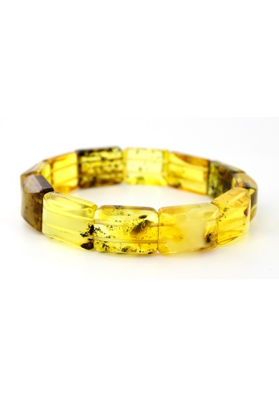 Kehribar Bileklik Fosilli Roleks Özel Tasarım Ambergold Blk23-53 Çok Renkli