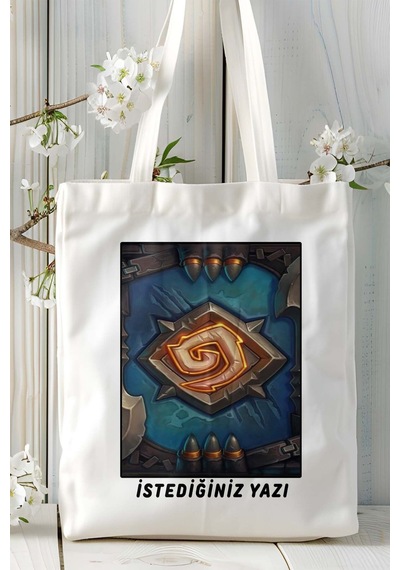 Art Hediye Hearthstone Oyun Baskılı Omuz Çanta Kişiye Özel Model 37 Çok Renkli