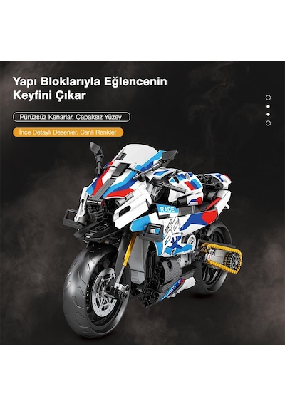 Reobrix Technic 99040 Moto League Bmw S1000 Rr Motosiklet Yaratıcı Yapı Blok Seti Building Blocks The Clock Tower - 949 Parça