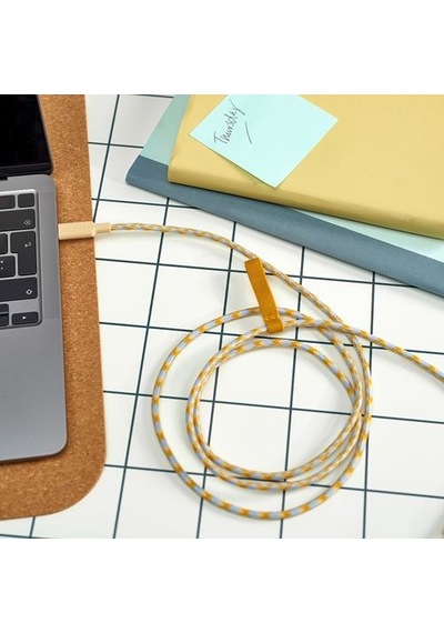 Ikea Rundhult Usb-c - Usb-c Kablo, Bej-mavi, 1.5 M/100 W