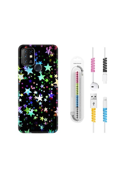 Infinix Hot 9 Kılıf Kablo Koruyuculu Yıldızlar 1601