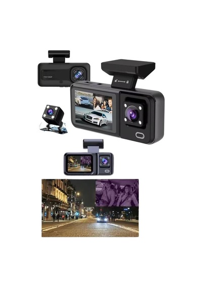 Ekranlı Sürüş Kaydedici Dvr Ön Ve Arka Kameralı Full Hd Çözünürlüklü 70873628
