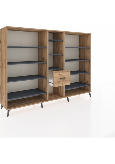 Hyperion Dolap 11 Raflı 3 Çekmeceli 220x44x163 Çam-antrasit/çam Antrasıt/atlas Çam - Atlas Çam Hyperion Dolap 11 Raflı 3 Çekmeceli 220x44x163 Çam-antrasit/çam Antrasıt/atlas Çam - Atlas Çam