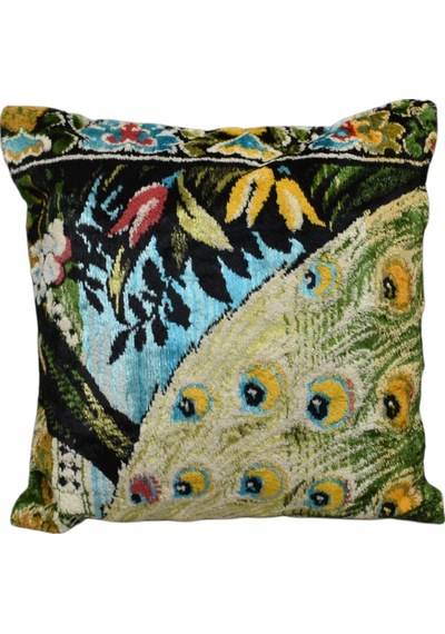 Zehra Abla Halı Yeni Kadife Dokuma Dekoratif Kilim Kırlent Yastık Kılıfı 6013