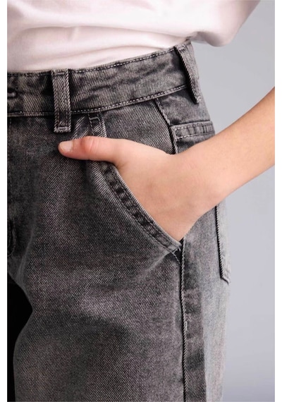 Defacto Baggy Fıt Gri Kız Çocuk Jean Pantolon G4653a8/nm55 Gri