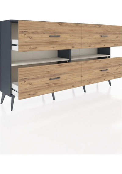 Arges Konsol 2 Raflı 4 Çekmeceli 176x30x99 Antrasit-aytaşı/çam Aytası/atlas Çam - Antrasıt Arges Konsol 2 Raflı 4 Çekmeceli 176x30x99 Antrasit-aytaşı/çam Aytası/atlas Çam - Antrasıt