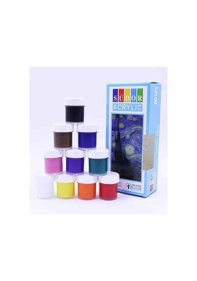 Tr Akrilik Boya 10 Renk 20 Ml 1 Paket Akrilik Boya Seti 10 Lu Ahşap Tuval Taş Ağaç Boyamalar İçin İdea Boyama Set Genel