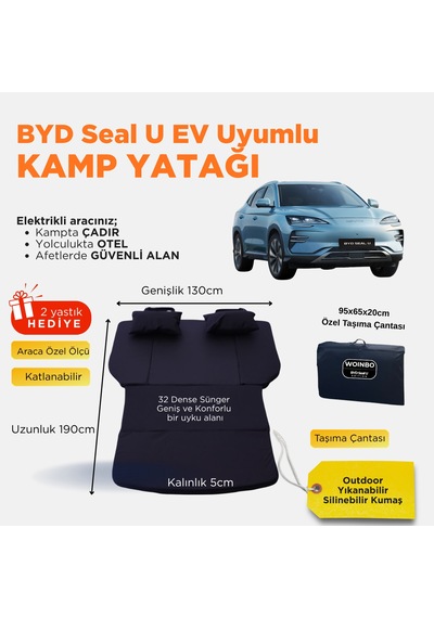 Byd Seal U Ev Uyumlu Araç Kamp Yatağı Siyah