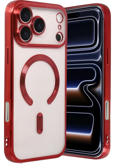 Newface Apple İphone 17 Pro Max Kross Magneticsafe Kapak - Kırmızı