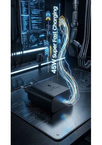 Yeni Nesil 45w Süper Hızlı Şarj Adaptörü Type-c Tüm Telefonlara Uyumlu + Dayanıklı Kablo Siyah Yeni Nesil 45w Süper Hızlı Şarj Adaptörü Type-c Tüm Telefonlara Uyumlu + Dayanıklı Kablo Siyah