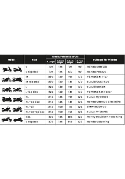Bodygard Motosiklet Brandası Su Geçirmez Motor Branda - Sıyah Large Topbox