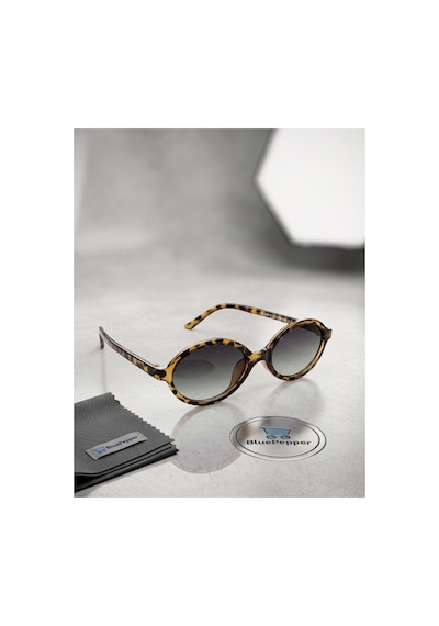 Yuvarlak Leopar Çerçeveli Siyah Camlı Modern Güneş Gözlüğü Unisex Model