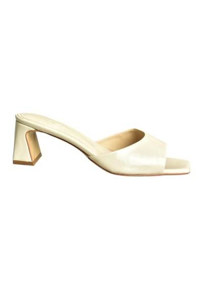 Fox Shoes U654081109 Bej Kalın Topuklu Kadın Terlik Bej