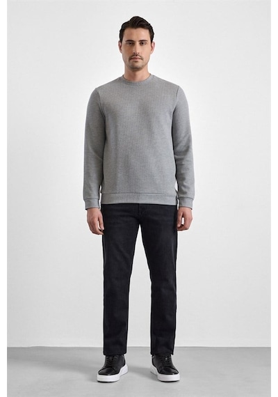 Süvari Gri Regular Düz Bisiklet Yaka Sweatshirt Sw2013700035-s05