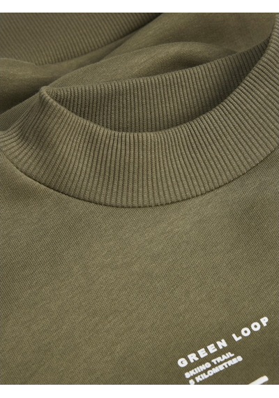 Jack & Jones Jjxx Bisiklet Yaka Rahat Kesim Haki Kadın Sweatshirt 12241324 001