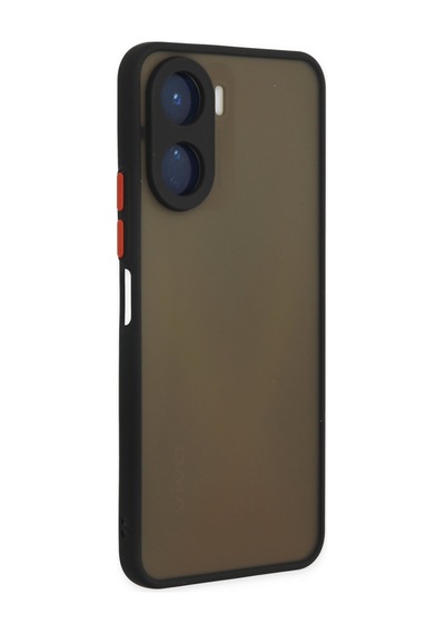 Newface Vivo Y16 Kılıf Montreal Silikon Kapak - Siyah Siyah