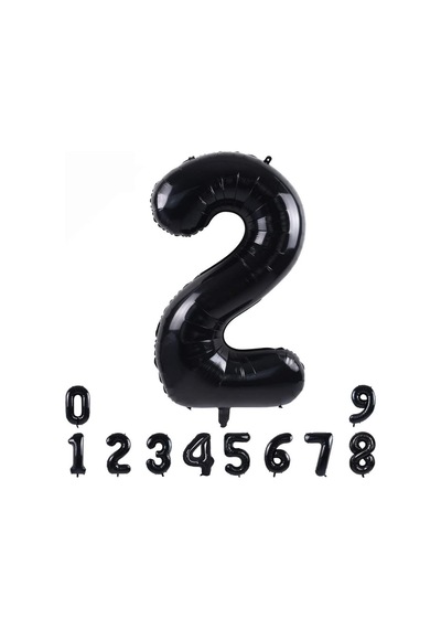 2 SİYAH RAKAM FOLYO BALON 34" Inc 82 cm
