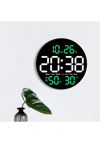 Homyl Led Duvar Saati, Dijital Saat, Çocuklar Yetişkinler Yeşil