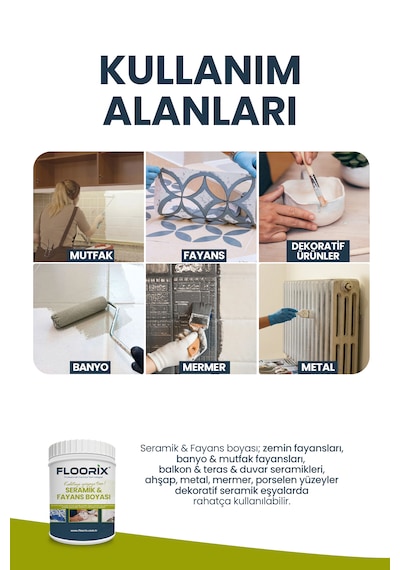 Floorix Seramik Ve Fayans Boyası 1 Kg Antrasit